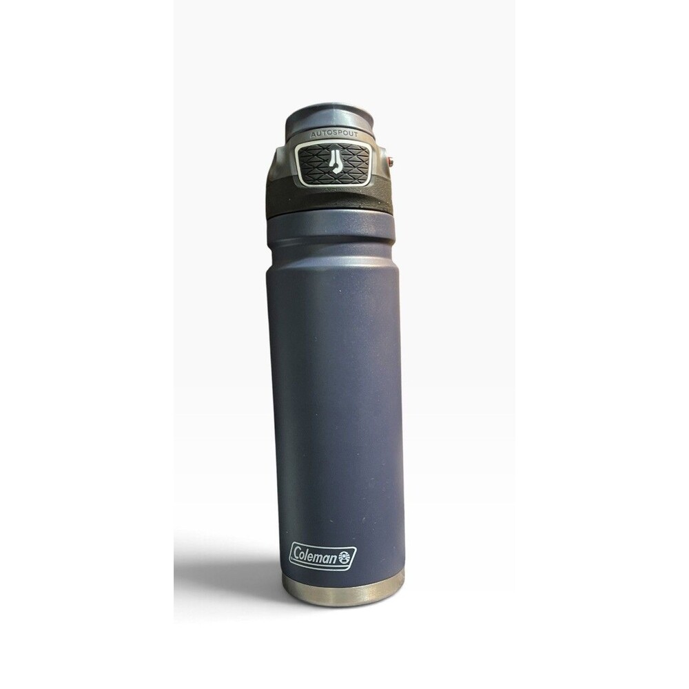 Coleman Insulated Vacuum Flask Push Button Lid Handle blue gray
